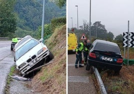 A la izquierda, el accidente de Salas. A la derecha, el de Grado.