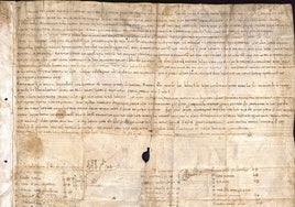 El documento original de la fundación del Monasterio de Cornellana, fechado en el 31 de mayo de 1024 y firmado por la infanta Cristina Vermúdez, así como por los eclesiásticos y nobles presentes