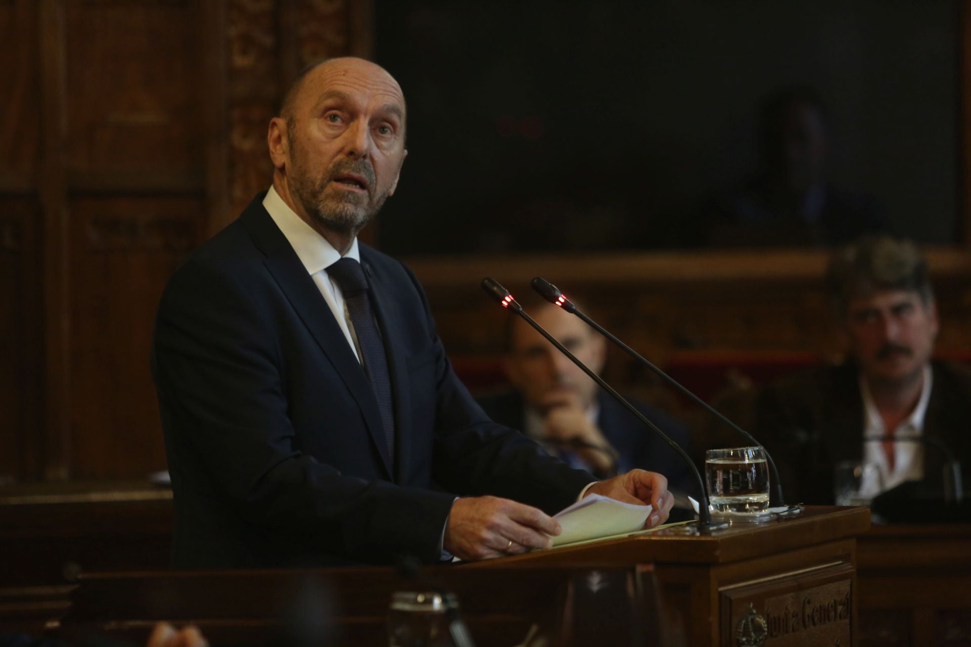 El presidente de la Junta General, Juan Cofiño, este viernes.