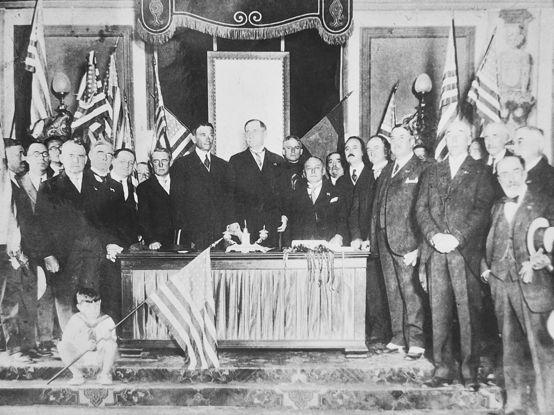 Foto de la delegación americana de hace un siglo.