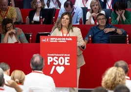 Gimena Llamedo, en el Comité Federal del PSOE.