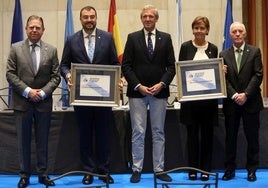 Alfredo Canteli, Adrián Barbón, Alfonso Rueda, Carmen Moriyón y Manuel Fernández.