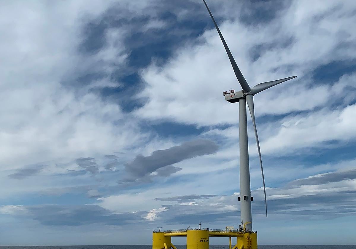 El parque Windfloat Atlantic, de Ocean Winds, en la costa portuguesa.