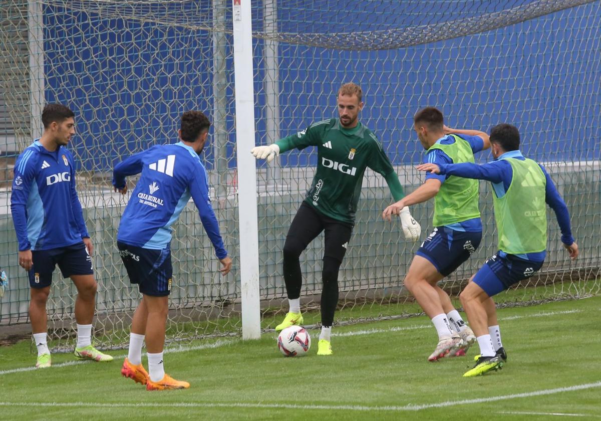 Aarón Escandell, durante un ejercicio en el entrenamiento.