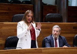 Carolina López, portavoz de Vox, durante el pleno de orientación política.