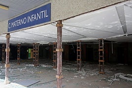 Los accesos a Maternidad, donde tan sólo quedan las vigas.