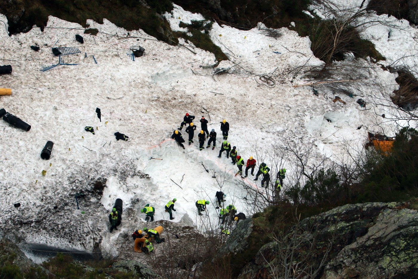 Dispositivo de rescate que se activó para encontrar el cuerpo de Virgilio García, en enero de 2021.