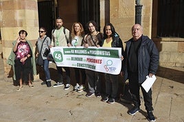 Miembros de la Mesa por el Blindaje de las Pensiones, en Oviedo.