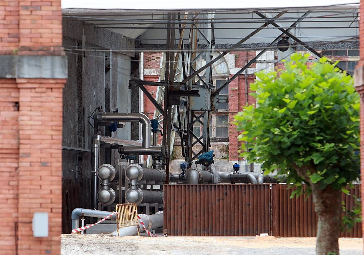 La instalación de geotermia en el pozo Fondón, en Sama de Langreo.
