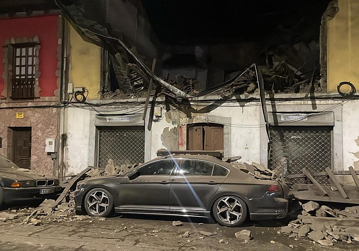 Estado en el que quedó el inmueble tras el derrumbe.