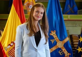 Leonor, Princesa de Asturias, en el Ayuntamiento de Oviedo, donde fue nombrada alcaldesa honoraria.