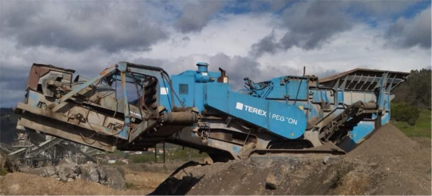 Una máquina de cribado y clasificación de áridos que se usaría en la planta de recuperación de materiales de construcción.