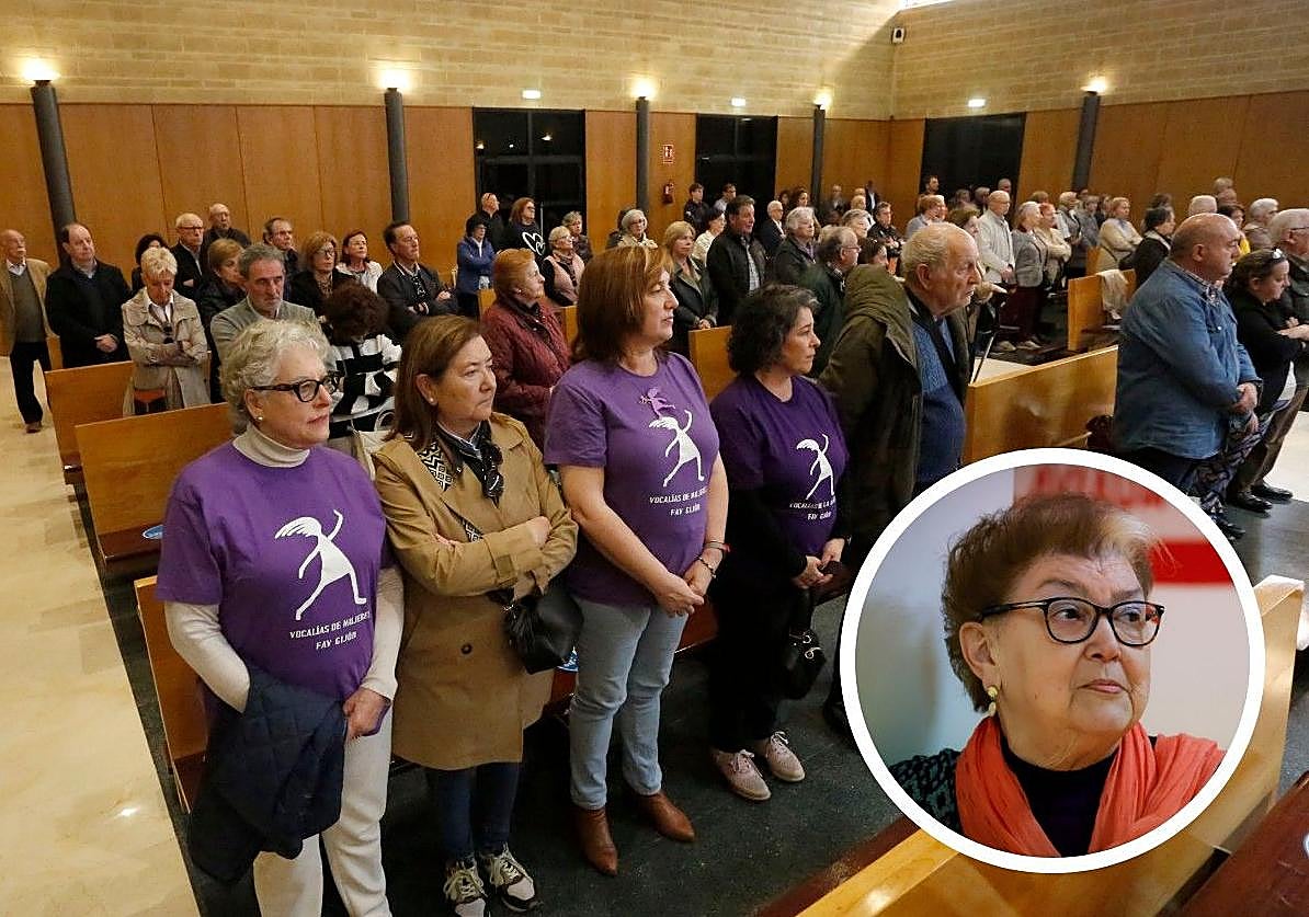 Camisetas lilas para despedir en Gijón a Tina Alonso, «una mujer infatigable y vecina ejemplar»