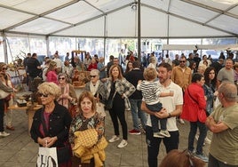 Visitantes a la tercera edición de Peñes Rural, en el parque Zapardel, en Luanco.