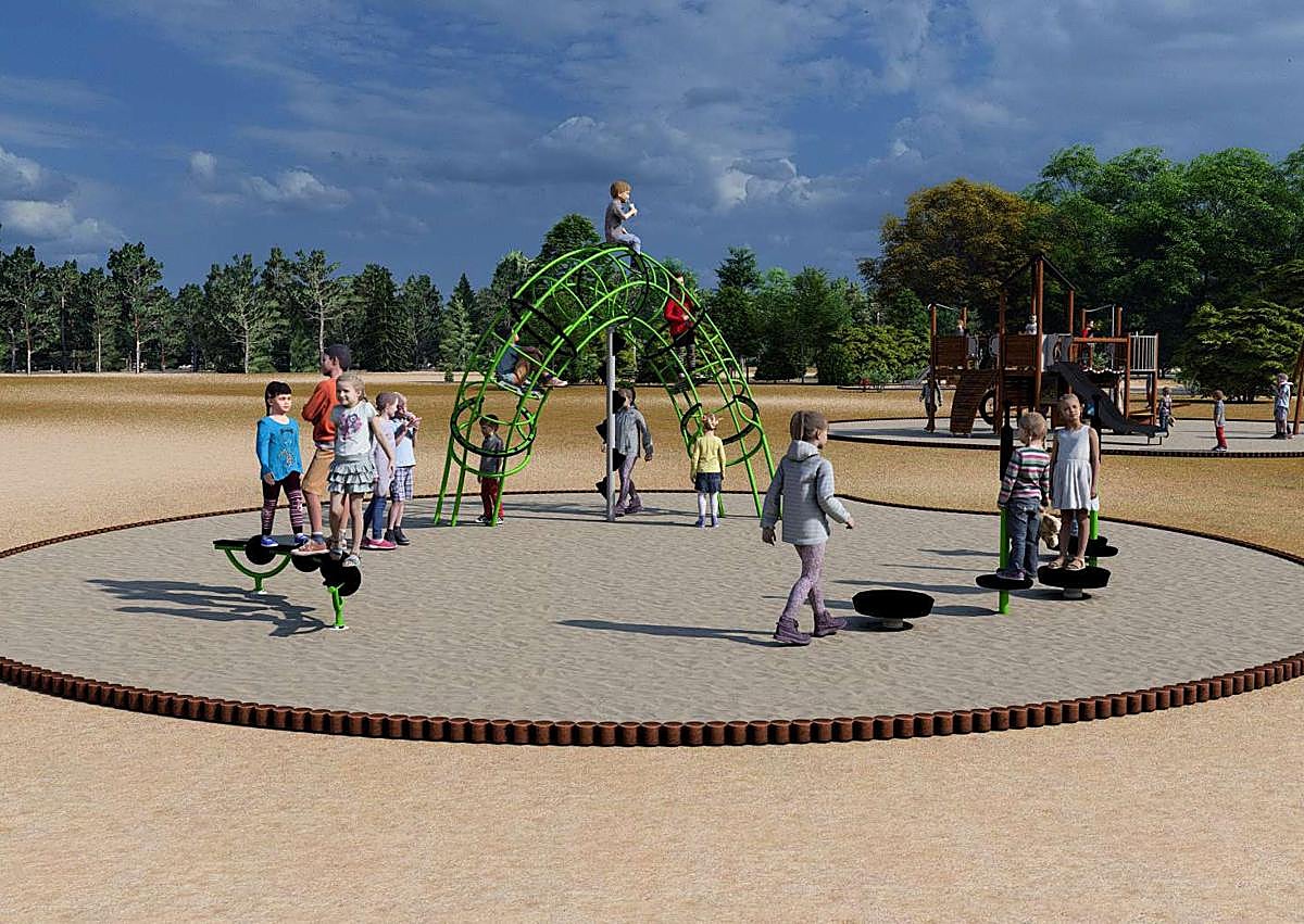 Imagen secundaria 1 - Arriba, sistema modular con un tobogán y un poste con bolas y balancines de animales marinos. A la izquierda, nuevo balancín para dos que se instalará en el espacio lúdico infantil de la firma Hags. A la derecha, balance wiggler, estructura Loly Climber y circuito de juego Ability. 