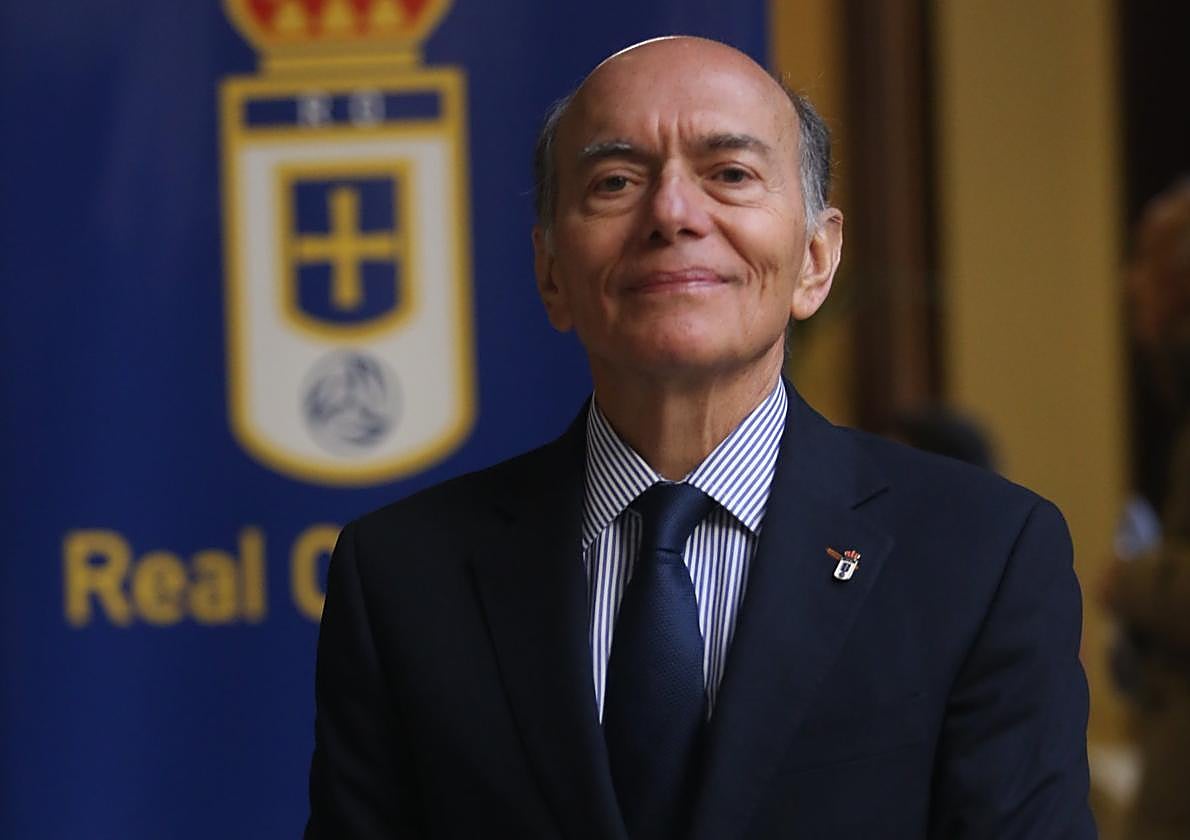 Pedro Cedillo, antes de la junta de accionistas del Real Oviedo.