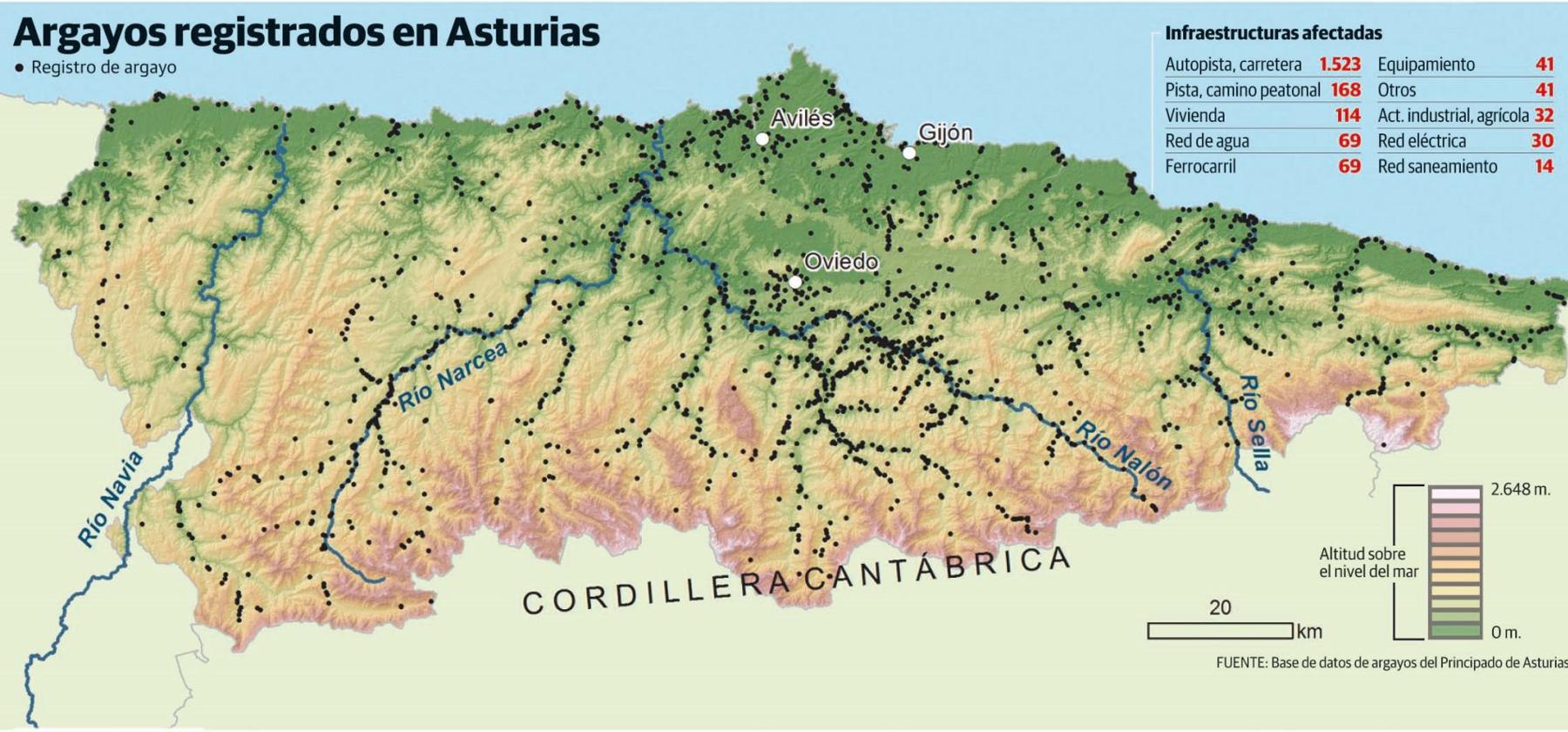 El Principado sufre 75 argayos al año y sigue sin contar con un plan de prevención