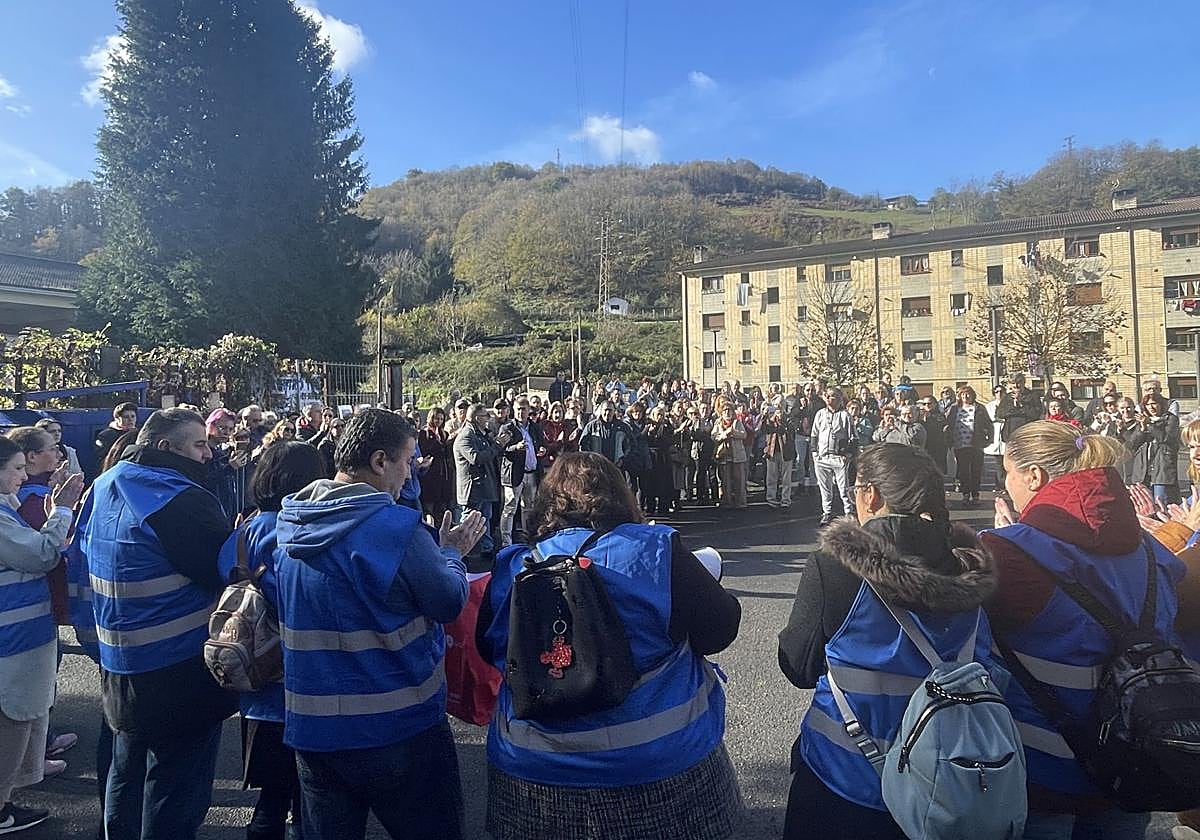 Concentración de esta mañana en Ciaño.