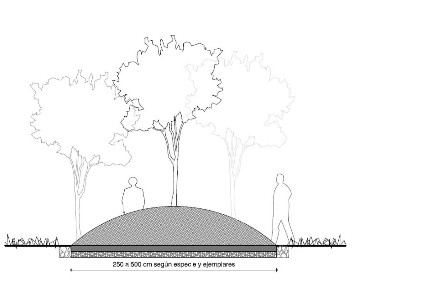 Diseño de túmulo realizado por el arquitecto Roberto Cavia para depositar las cenizas de los fallecidos.