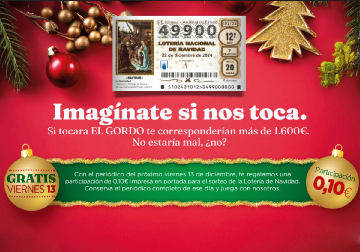 EL COMERCIO y LA VOZ DE AVILÉS te regalamos una participación de 0,10€ para el Sorteo de la Lotería de Navidad 2024