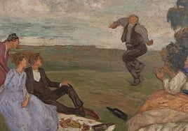 'El suegro se ajuma', obra de Evaristo Valle de 1918, de una colección particular.