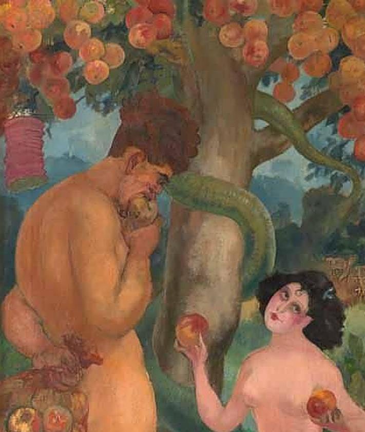Imagen secundaria 2 - 'Recogiendo la manzana', de Nicanor Piñole, un óleo sobre lienzo de 1922 del Museo de Bellas Artes.; 'Demetrio el guapo', obra de Valle que se halla en el Bellas Artes.; 'Humorada', de Evaristo Valle, obra del año 1942.