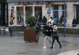 Fuerte viento este sábado en Gijón.