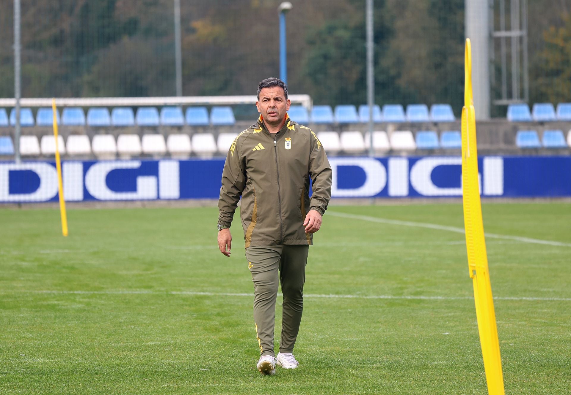 Javi Calleja, en un entrenamiento del Real Oviedo.