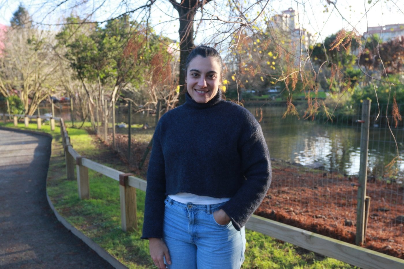 Alejandra Argüelles, ayer, en el parque Isabel La Católica.