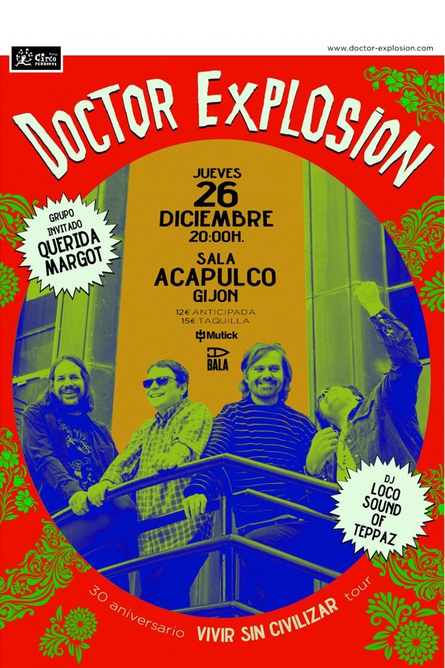 Cartel del concierto del día 26 en la sala Acapulco.