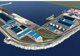 Planta de baterías que la empresa Ionway prevé construir en la ampliación del Puerto.