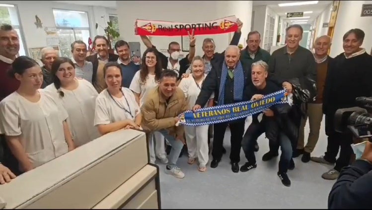 Veteranos del Sporting y del Oviedo dan ejemplo de hermandad y solidaridad