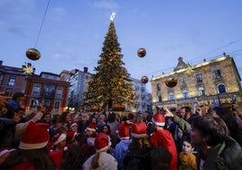 Encendido de las luces de Navidad, en Gijón.