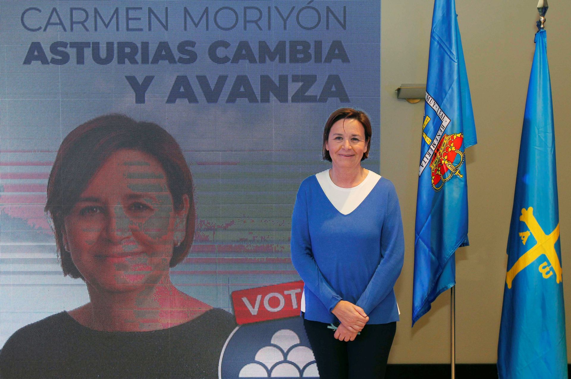 Carmen Moriyón, en el acto de arranque de la campaña electoral para los comicios autonómicos del 26 de mayo de 2019.