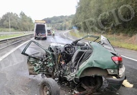 Estado en el que quedó el vehículo en el que viajaba el fallecido.