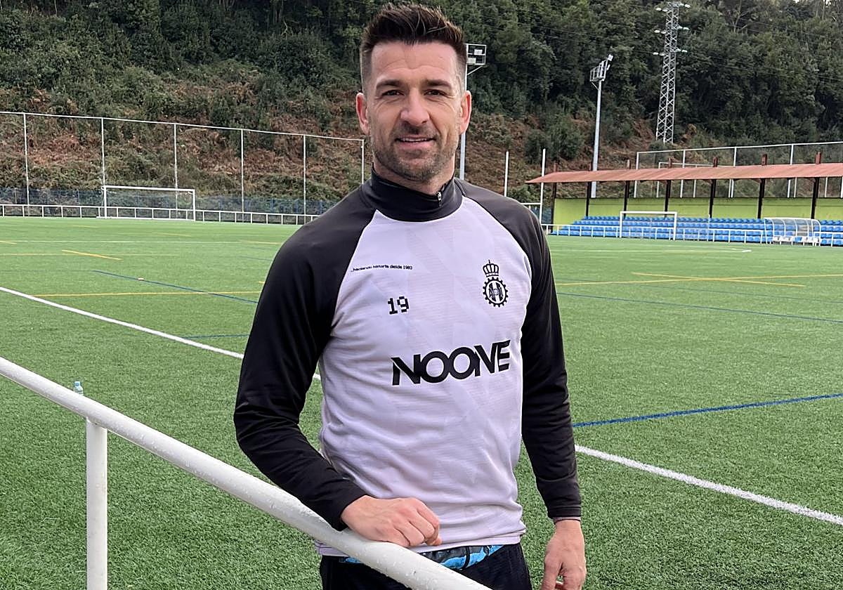 Natalio Lorenzo, capitán del Real Avilés, tras un entrenamiento de esta semana en La Toba 2.