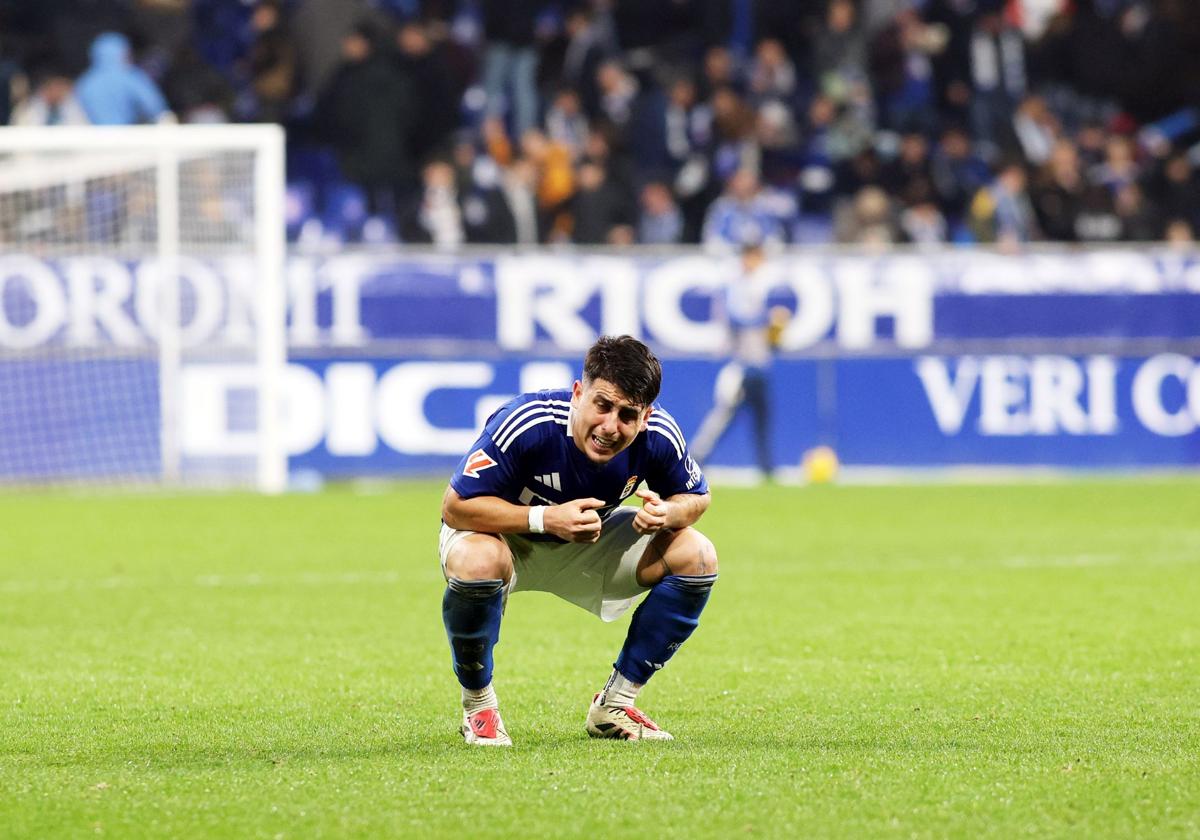 Colombatto, durante el derbi asturiano celebrado el sábado en el Tartiere.