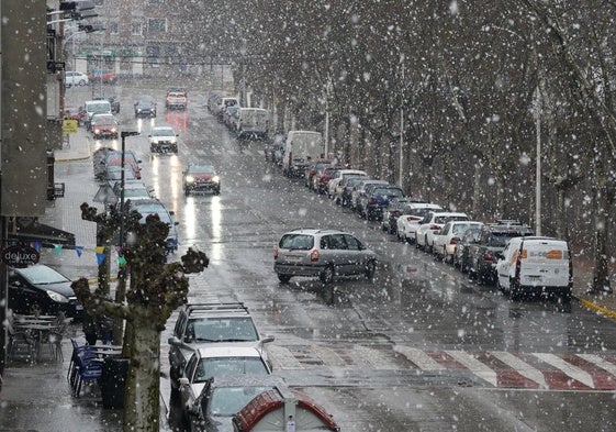 Nieve en Ponferrada.