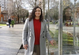 Lucía Carreño, ayer, en la plaza de Europa.