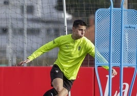 Gaspar, en un entrenamiento de la pasada semana.