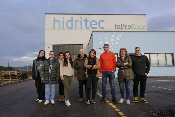 Plantilla de Hidritec, en sus instalaciones de Gijón.