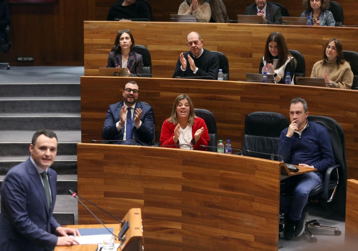 El consejero de Hacienda, en su intervención en el último pleno de presupuestos.