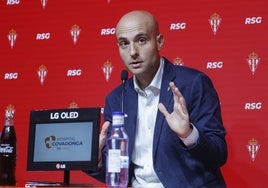 David Guerra, presidente ejecutivo del Sporting, en una rueda de prensa.