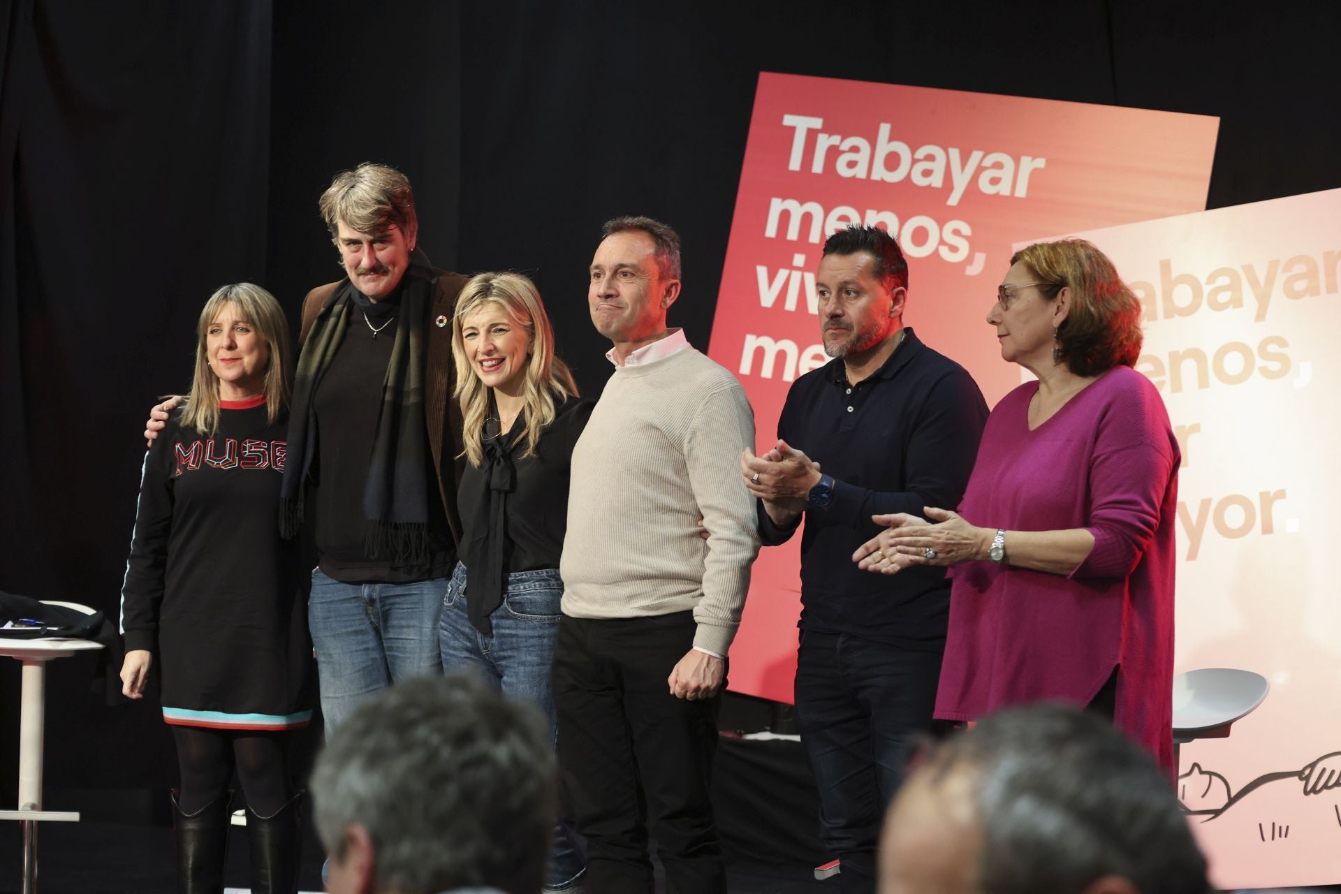 Yolanda Díaz alza la voz en Gijón por la reducción de la jornada