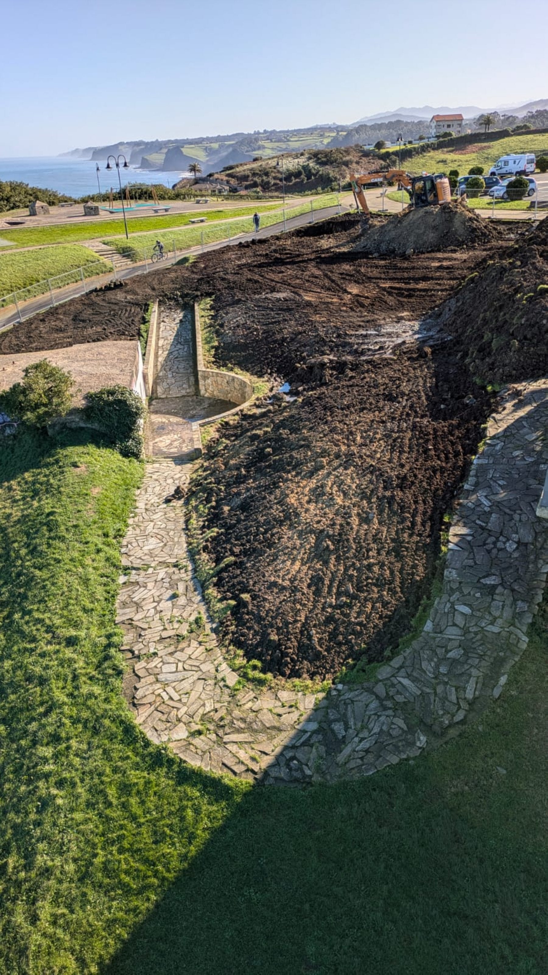 Estado de las obras, en la zona alta del parque.