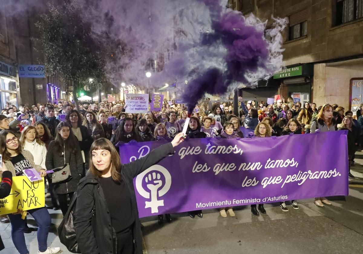 La manifestación del 8M del año 2019 también se celebró en Gijón.