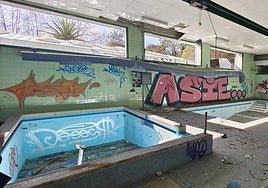 El área de las antiguas piscinas de rehabilitación del viejo HUCA, completamente desolada.