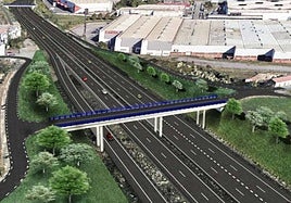 Infografía de la Dirección General de Carreteras que anticipa el aspecto del desdoblamiento de la GJ-10, que es la antigua AS-19 que unía Gijón con Avilés.