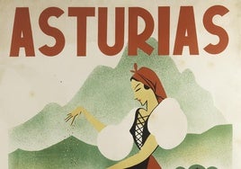 Cartel de promoción turística de Asturias de 1944, que acaba de ser recuperado para su conservación en manos públicas.