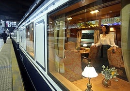 Uno de los vagones del tren de lujo Transcantábrico.